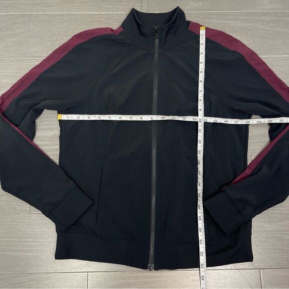 Z by Zella Womens Track Bomber Lightweight Full Zip Jacket Black Burgundy XS - Picture 15 of 16